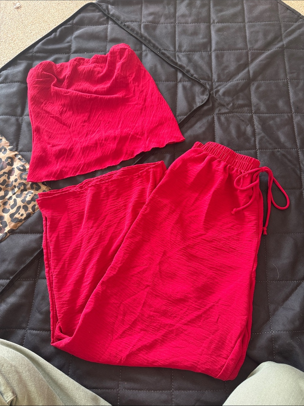 Two-Piece Bright Red Lounge Set